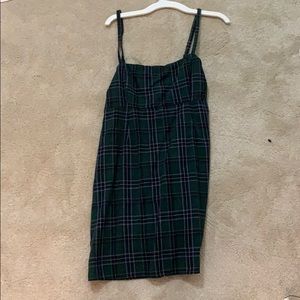 Navy and Green Patterned Dress